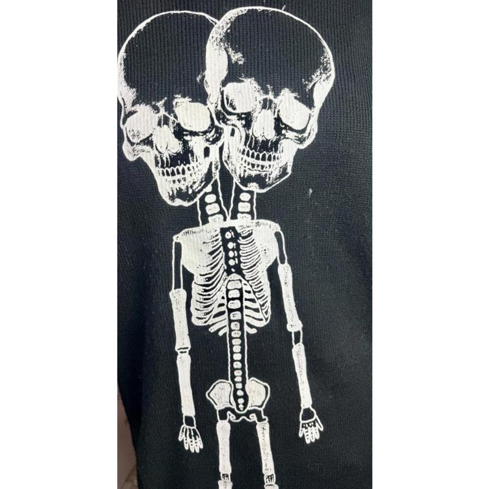 Distressed Skeleton Sweater | Cosmic‎ Aura Black Knit | M | Grunge Goth Pullover